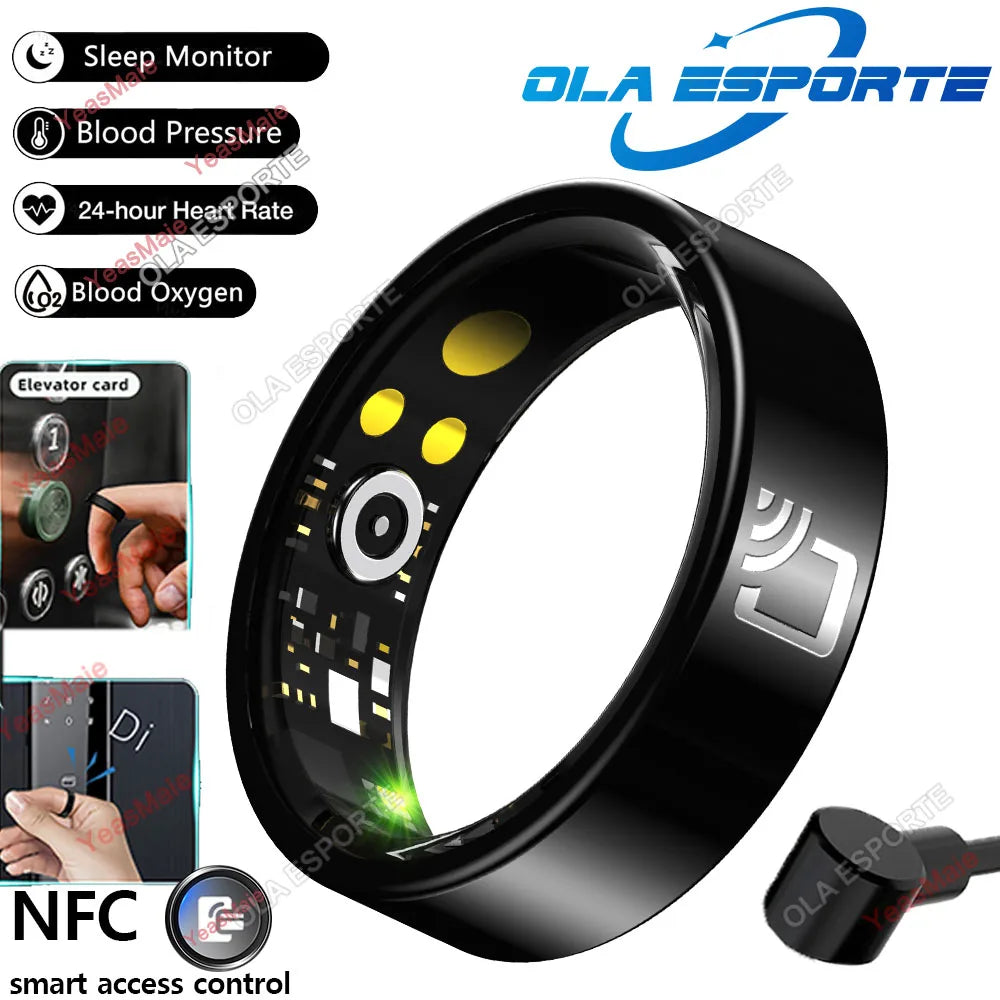 2024 NFC Ceramics Smart Ring IPX8 Waterproof Fitness Tracker Intelligent Heart Rate Blood Pressure Monitor Smart Rings Men Women