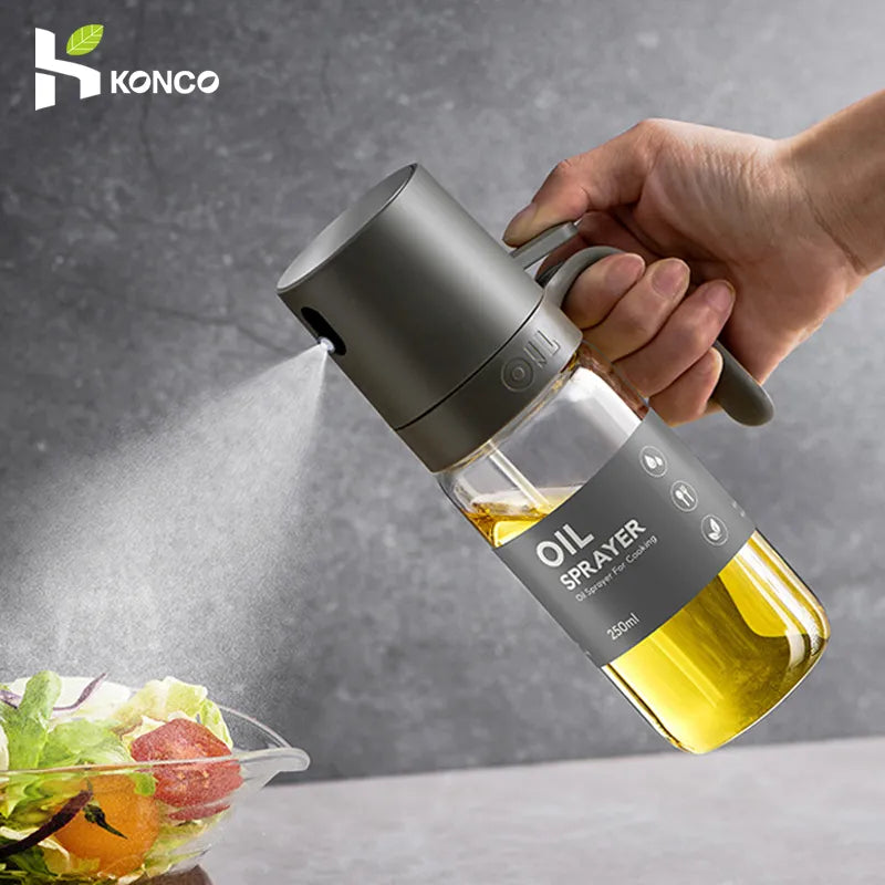 Oil Spray Bottle 250ml High Borosilicate Glass Cooking Oil Dispensers Olive Oil Sprayer Mister for Air Fryer Salad Baking - Stereotech