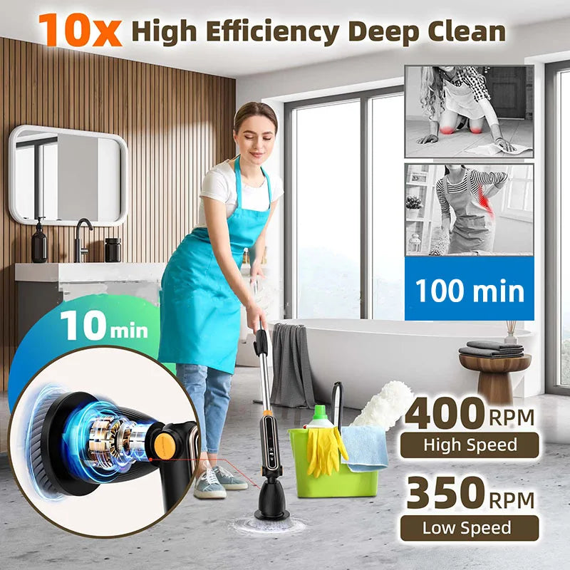 New Electric Cleaning Brush Multifunctional Household Wireless Rotatable Cleaning Brush For Bathroom Kitchen Windows Toilet
