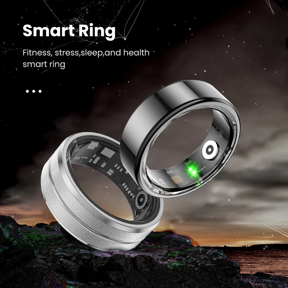 AVATTO Smart Ring Multifunctional Step Health Tracker Heart Rate Blood Oxygen Monitor Waterproof Sleep Fitness Monitor - Stereotech