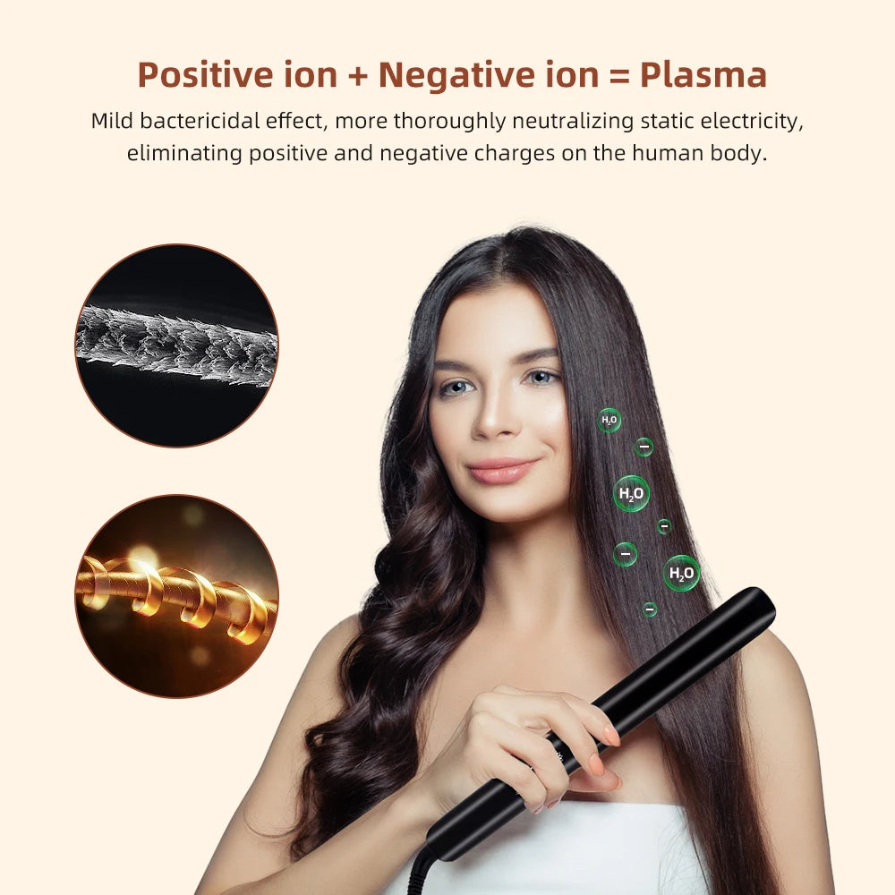Ionic Hair Straightener Curler Keratin Treatment 500°F Hair Flat Irons For Frizzy Hair Recovers Damage Straightening Iron