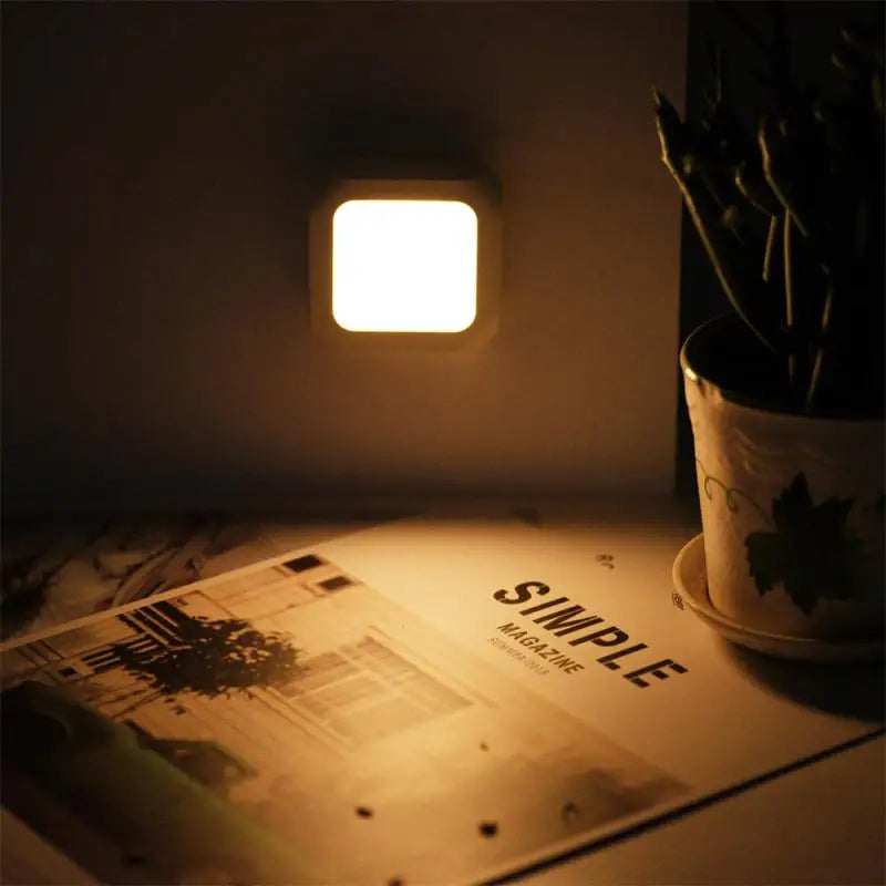 LED Night Lamp Dimmable Warm White Wireless Cabinet Light EU US UK Plug in Night Light for Kids Bedroom Auto Dusk to Dawn Sensor