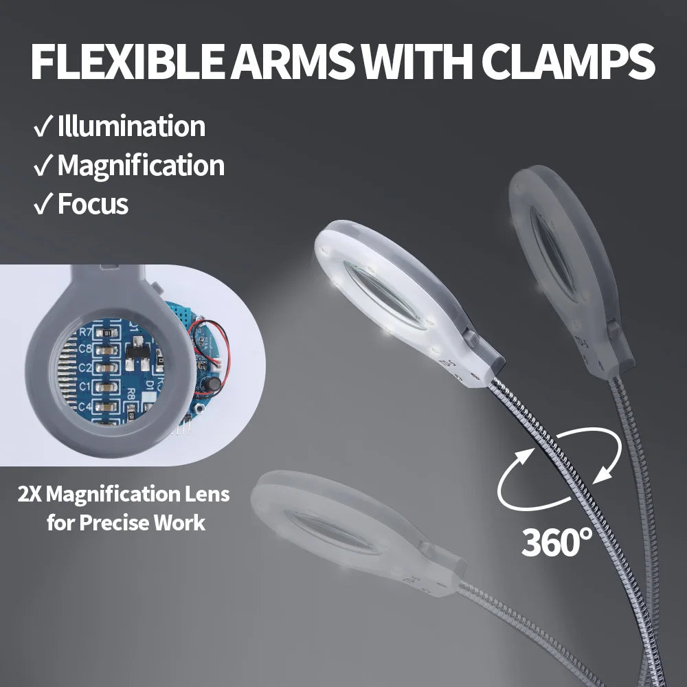 YIHUA 926LED-IV Soldering Station Soldering Iron Kit with Helping Clips Three Preset Channels Fast Heating