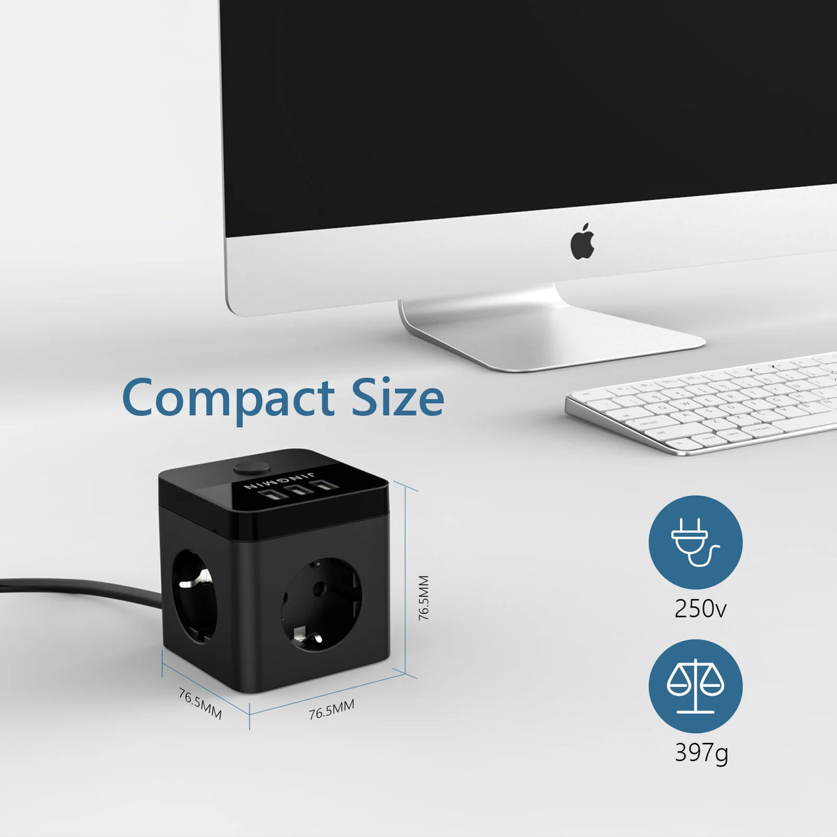 Power Strip with 3 AC Outlets 3 USB Ports 1.5M Extension Cable Multi Electrical Socket Power Adapter with Switch For Home Cube