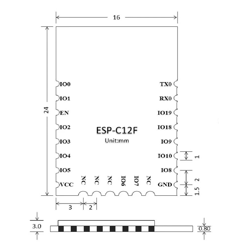 ESP-C12F ESP32-C3 Series Module WIFI+Bluetooth Compatible with C3-12F