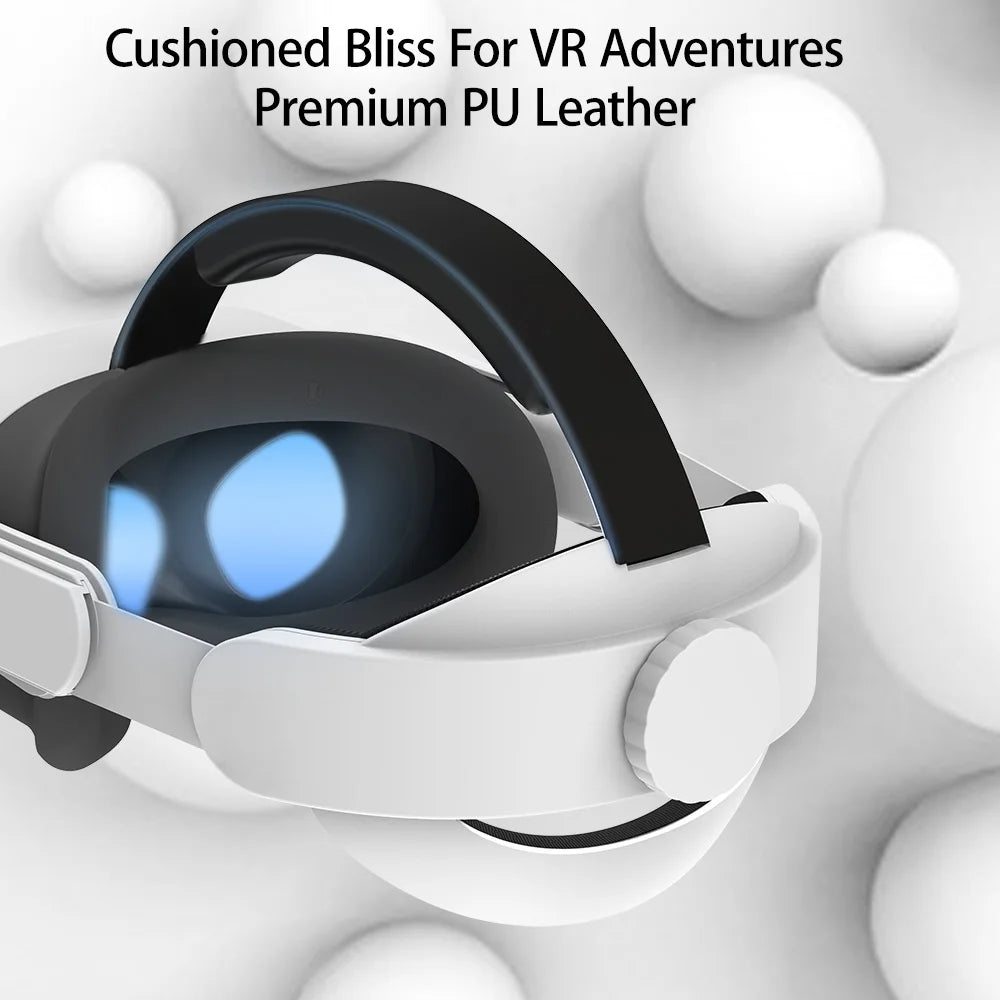 Elite Head Strap for Quest 3S/Quest 3/Quest 2 with PU Leather for Comfort Weight Distribution For Meta Quest 3S VR Accessories