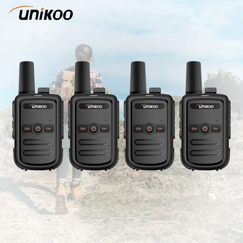 UNIKOO Walkie Talkie UK224 4 pcs Mini Portable Two Way Radio PMR FRS Handheld Radio Comunicador Long range Kids Walkie Talkies