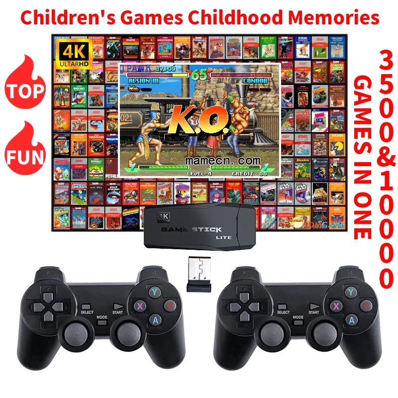 M8 Video Game Console 4K HDMI-Compatible Game Stick Built in 10000 Retro Game TV Dendy Console Support for PS1/FC/GBA