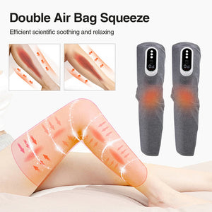 2PCS Wireless Electric Leg Massager Air Bag Pressotherapy Calf Massager Air Compression Vibration Hot Compress Foot Massage Tool