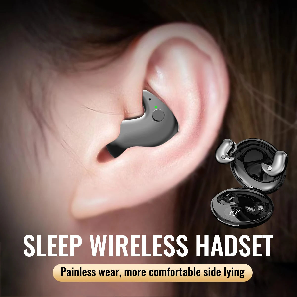 Sleep Invisible Earphone Mini Hidden Headphones In Ear IPX5 Waterproof Wireless Bluetooth Earbuds with Mic HIFI Music Headset
