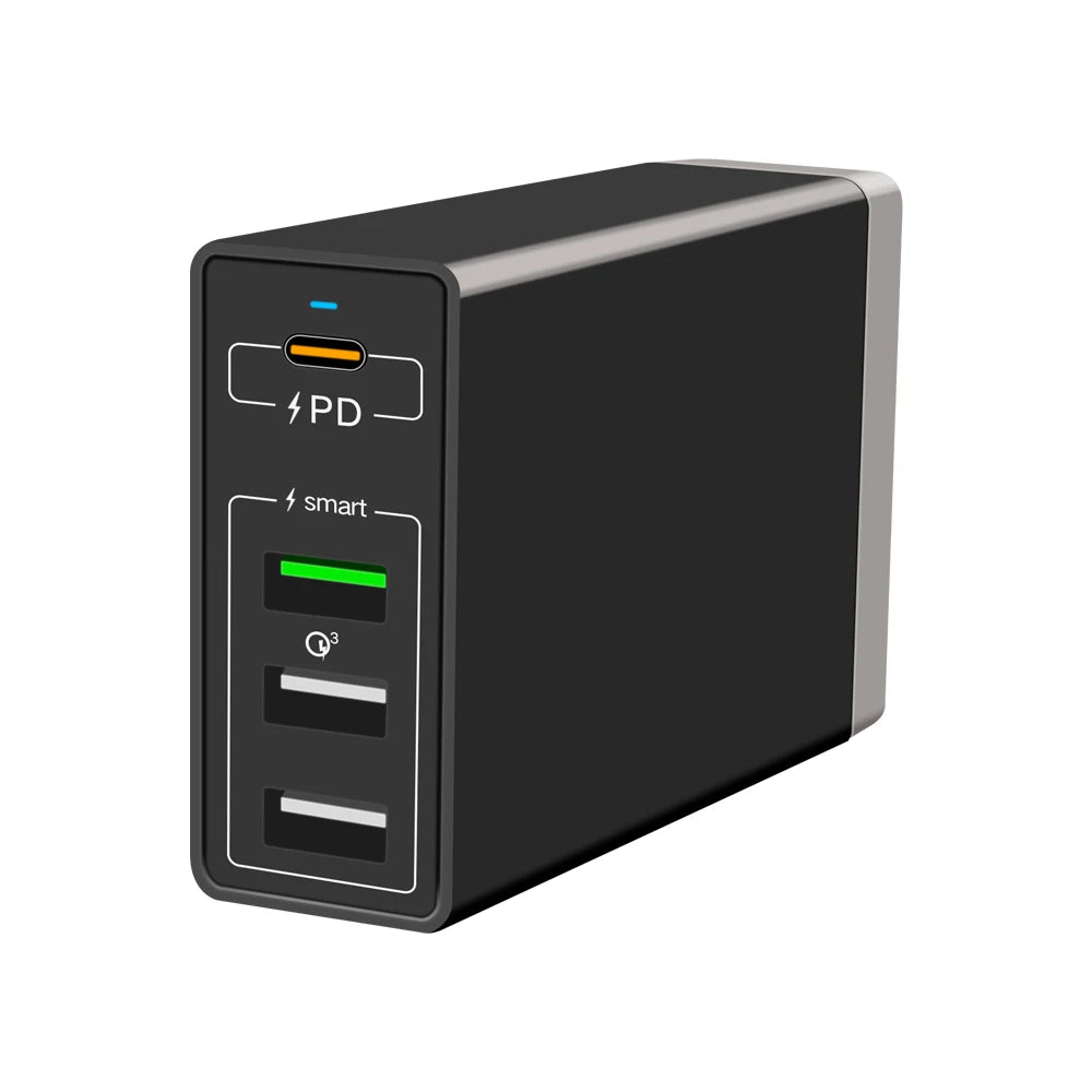 65W 4 6 10 Port Usb Fast Charger Type C Pd High Speed Quick Hub For Iphone Xiaomi Samsung,60W Mobile Cell Phone Multi Adapter