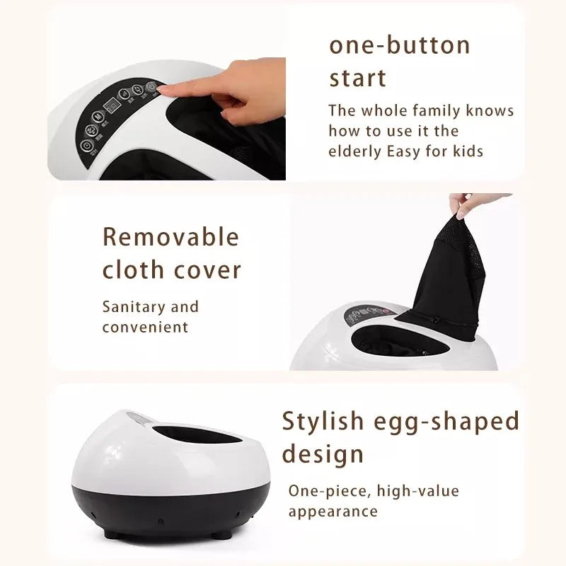 Electric Shiatsu Foot Massager Health Care Heating deep Kneading Scraping Vibration Air Compression Massage Therapy Anti-stress