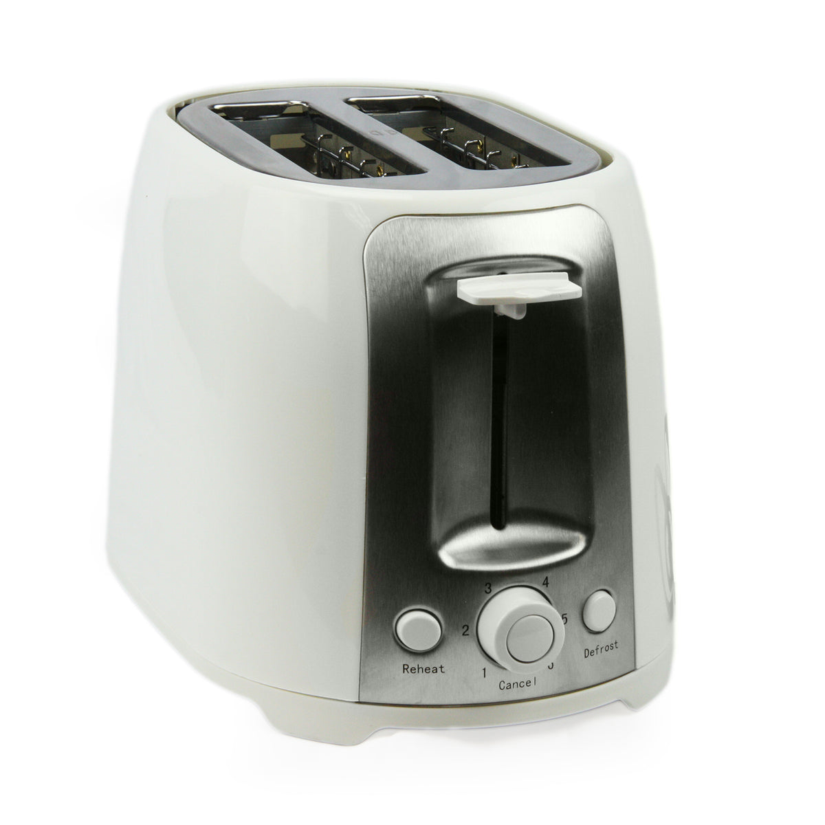 Brentwood 2 Slice Cool Touch Toaster in White and Stainless Steel - Stereotech