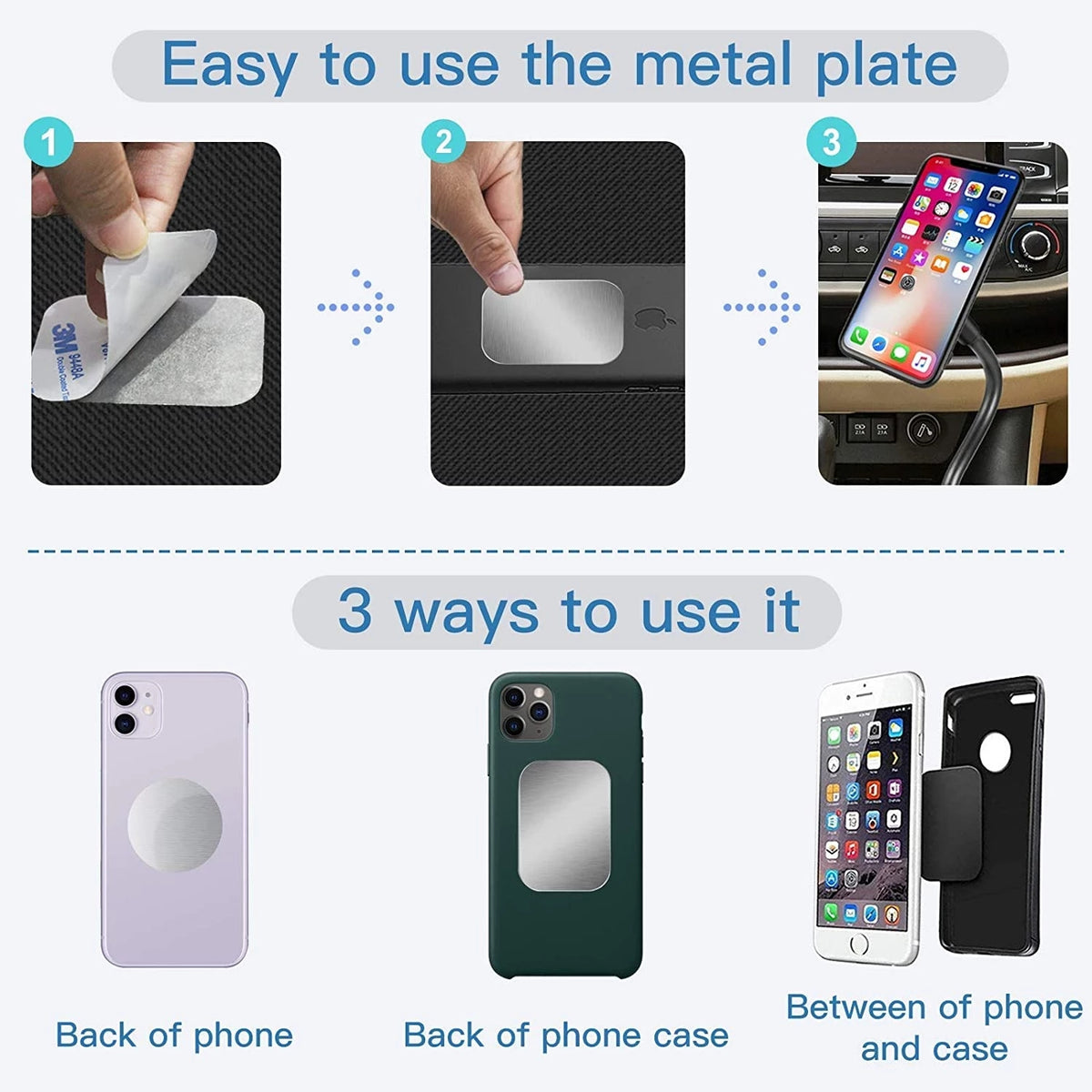 Thin Metal Plate Disk For Magnetic Car Phone Holder Iron Sheet Sticker - Stereotech