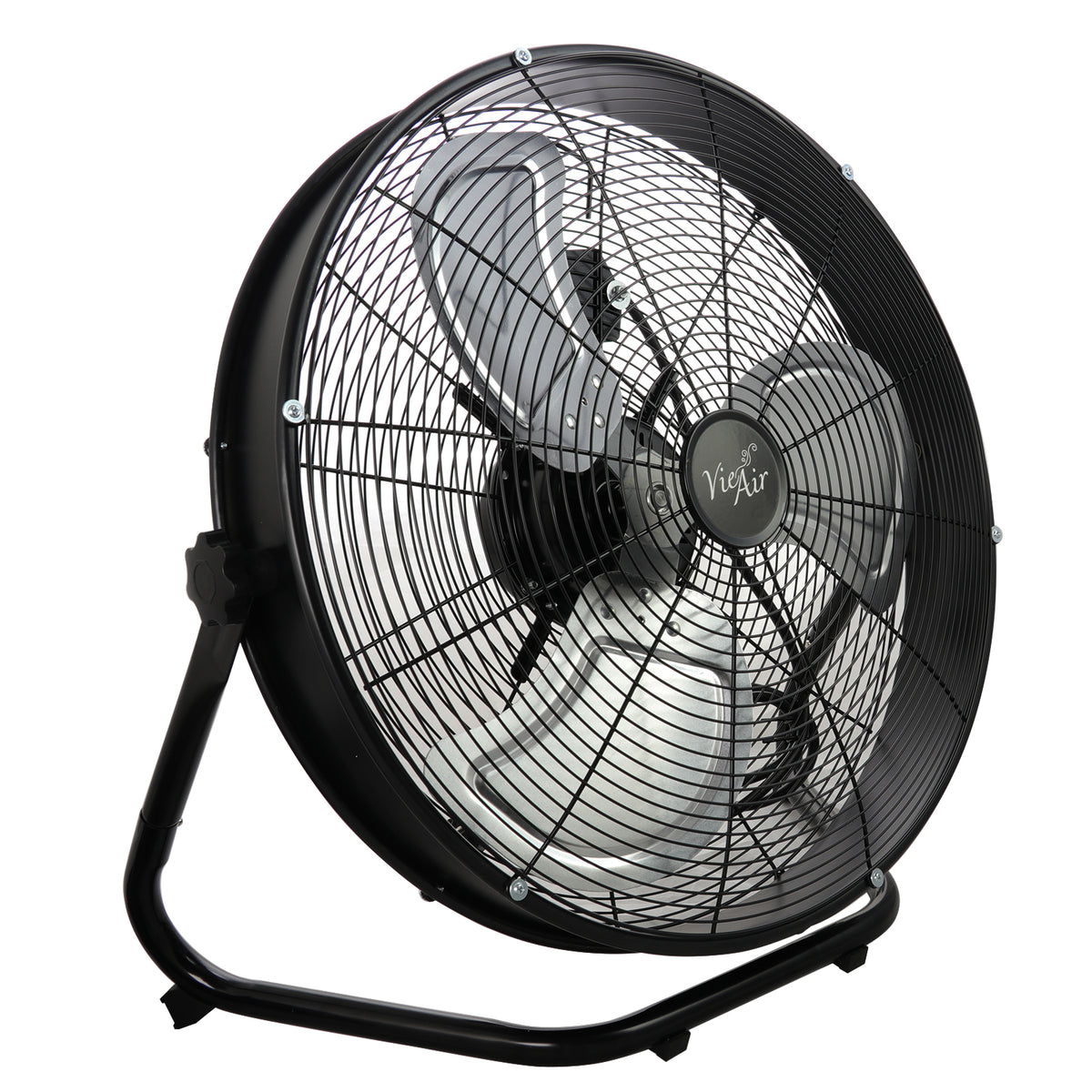 Vie Air 20 Inch 3 Speed Motor Metal Floor Drum Fan in Black - Stereotech