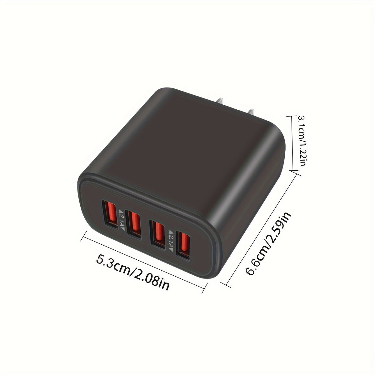 4-Port Fast Charging Cube - Wall Charger with Wide Compatibility for iPhone 14/13/12/11 Pro Max/10/SE/X/8 Plus and Samsung Galaxy S22/S21/S20 - Compact Power Block Charging Box Brick with Safe and Efficient Charging
