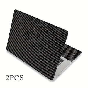 HUADO 2pcs a set 12.1 13 13.3 14 15 15.4 15.6 Inches Personalized Carbon Fiber  Laptop Skin Sticker Decal Universal Netbook Skin Sticker Reusable Notebook PC Protector Cover (Black)