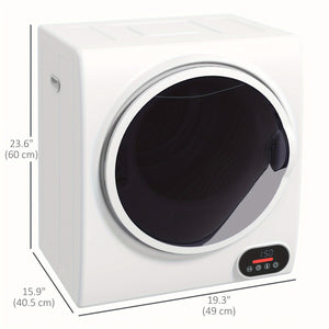 850W 9lbs Electric Portable Compact Laundry Clothes Dryer, 1.5 Cu.ft Portable Tumble Dryer With Stainless Steel Drum, For Apartment, Home, White