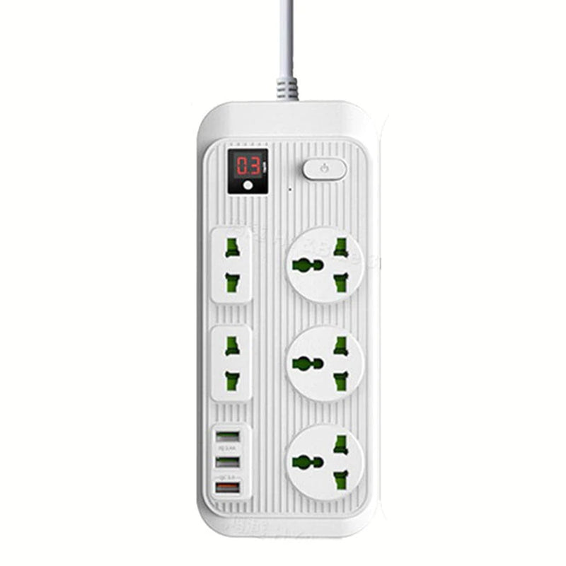 PC Power Strip Multi Plug with 5 AC Outlets QC3.0 18W 3 USB Fast Charging Ports Socket Adapter US UK EU AU Timer Power Socket