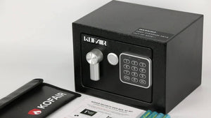 Small Safe Box For Home Safe (0.23 Cubic - Black) With Fireproof Bag, Personal Safe Box For Money Safe For Cash Saving, Mini Safe Box With Key, Digital Safety Box With Light, Money Lock Box