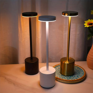 1pc Modern I-Shaped Cordless Touch Desk Lamp - Rechargeable, Tri-Color, Simple Design, LED Light, Bedside, Nightstand, Restaurant, Bar, Bedroom Decoration, Atmosphere Lamp with Touch Control