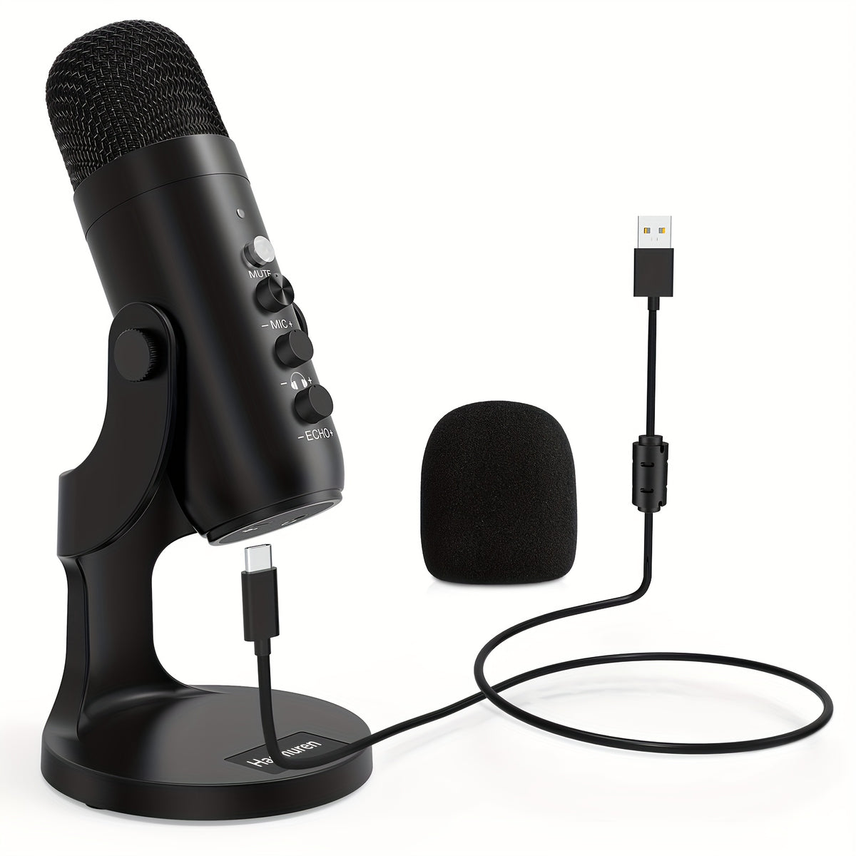 USB Microphone, Condenser Computer PC Mic, Plug&amp;Play Gaming Microphones for PS 4&amp;5.Headphone Output&amp;Volume Control, Mic Gain Control, Mute Button for Vocal, YouTube Podcast on Mac&amp;Windows (Black) Eid Al-Adha Mubarak