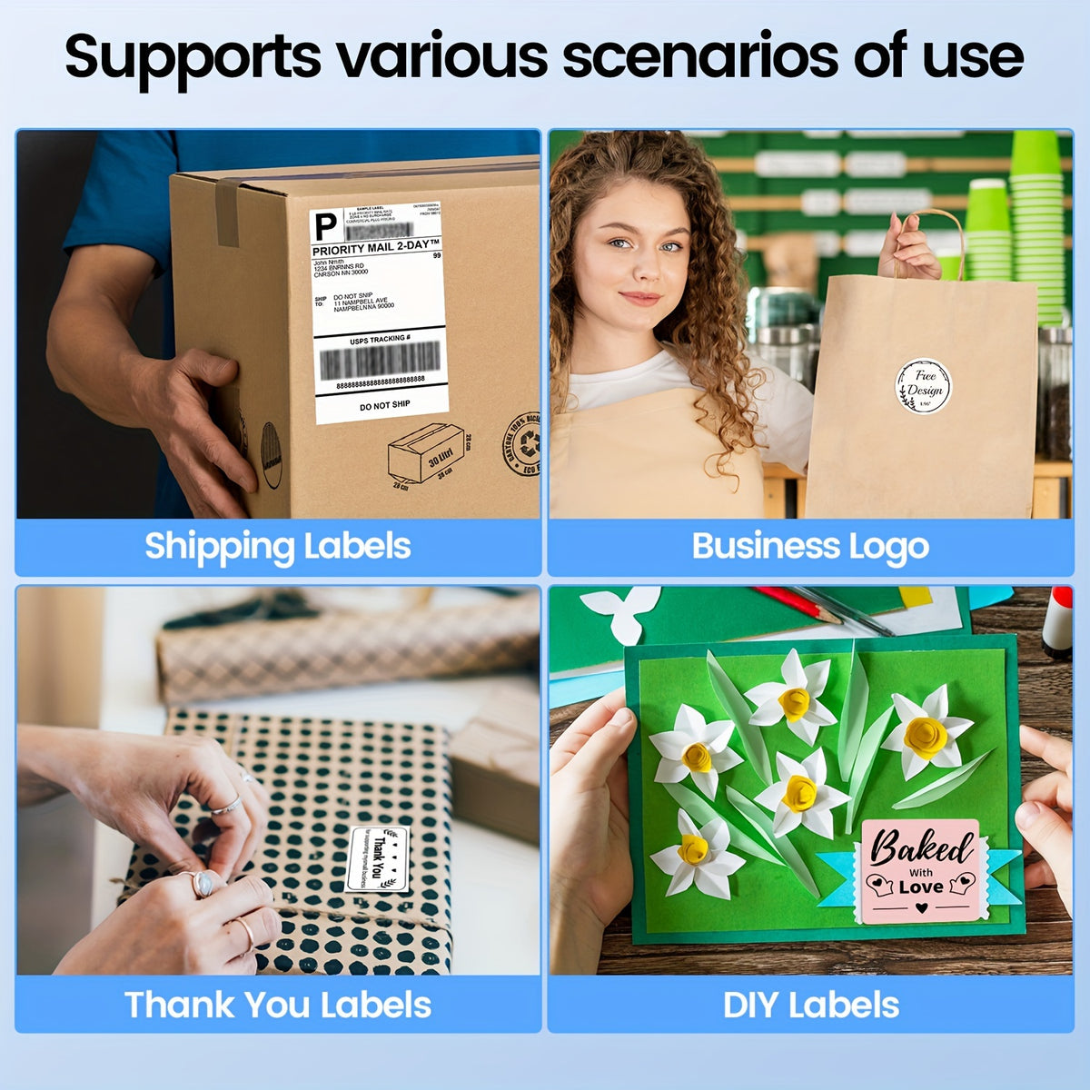 Itari Shipping Label Printer - Wireless Thermal Label Printer For Shipping Packages &amp; Small Business - 4X6 Thermal Shipping Label Printer Compatible With IPad IPhone And Android