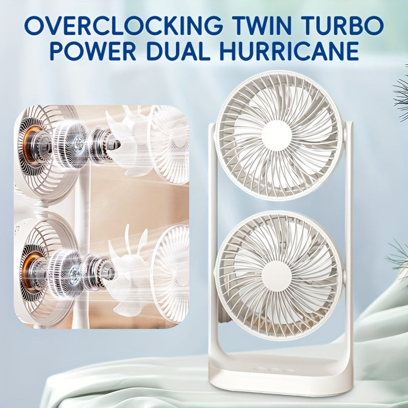 Quiet 8-Inch Portable Tower Fan with Oscillation - USB Rechargeable, 3-Speed Personal Cooling Desk Fan for Home, Office, and Travel