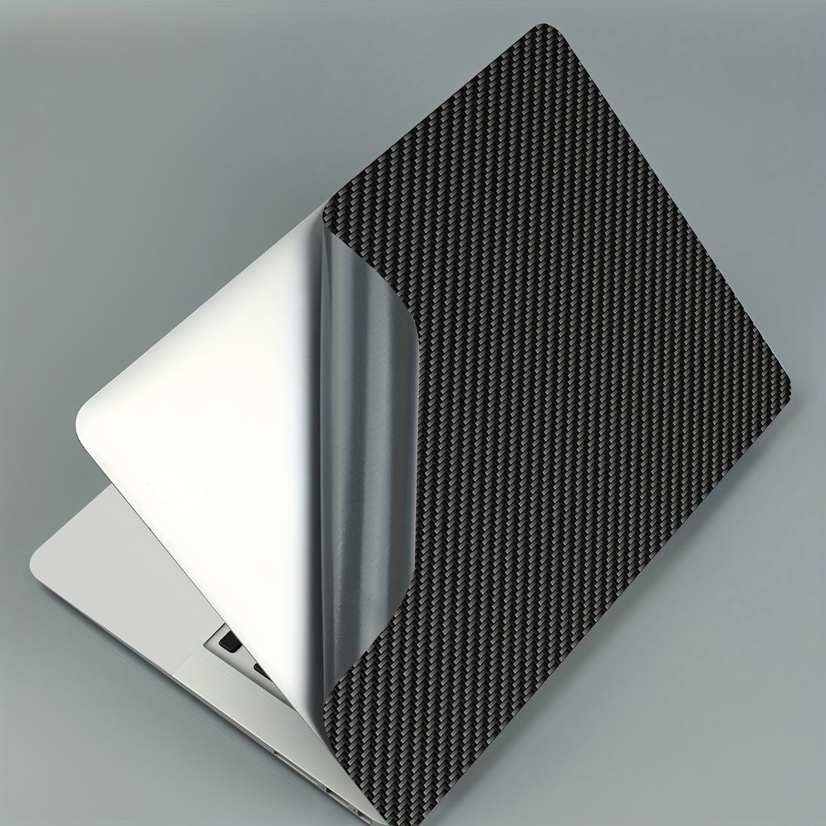 HUADO 2pcs a set 12.1 13 13.3 14 15 15.4 15.6 Inches Personalized Carbon Fiber  Laptop Skin Sticker Decal Universal Netbook Skin Sticker Reusable Notebook PC Protector Cover (Black)