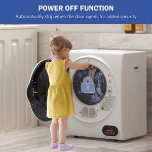 850W 9lbs Electric Portable Compact Laundry Clothes Dryer, 1.5 Cu.ft Portable Tumble Dryer With Stainless Steel Drum, For Apartment, Home, White