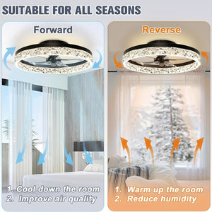 Modern LED Ceiling Fan With Remote Control - 3 Color Lighting, Dimmable & Energy-Efficient, Perfect For Living Room, Office, Cafe, Bedroom, Kitchen