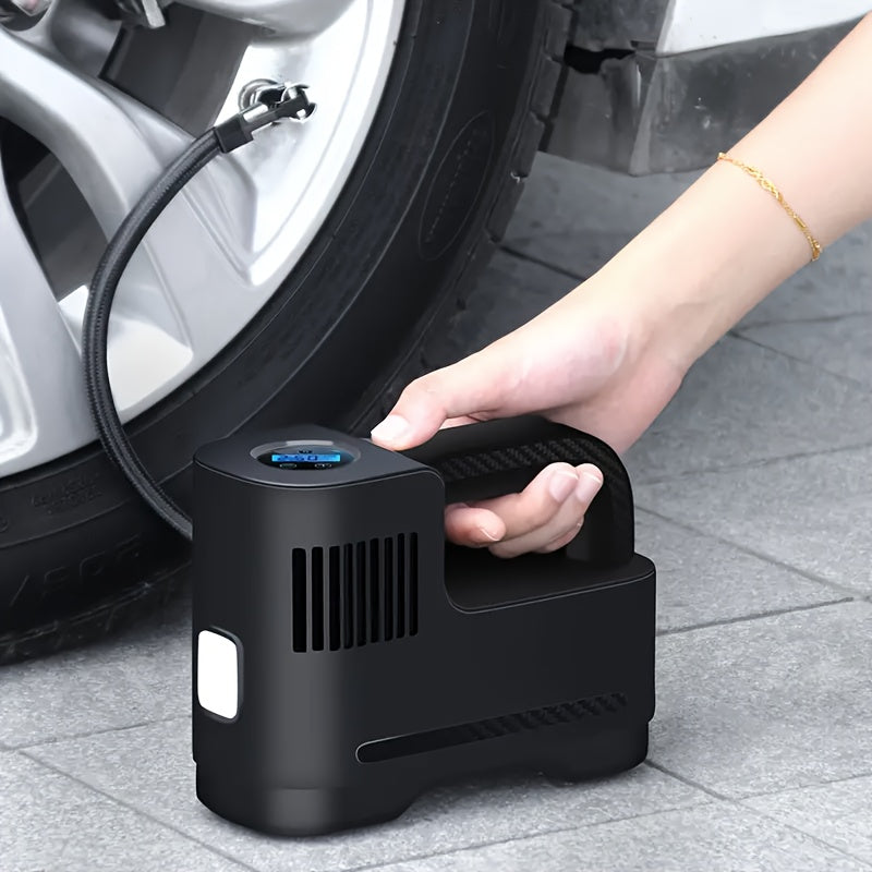 1pc Portable Air Compressor Pump, Corded Digital Tire Inflator, Car Air Pump, For Car Motorcycle LED Lights Tire Inflator