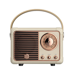 Retro Hifi Stereo Bluetooth V5.0 Speaker Portable Wireless Vintage Speaker Plastic 3W Full-Range 50Hz-20Khz Music Player