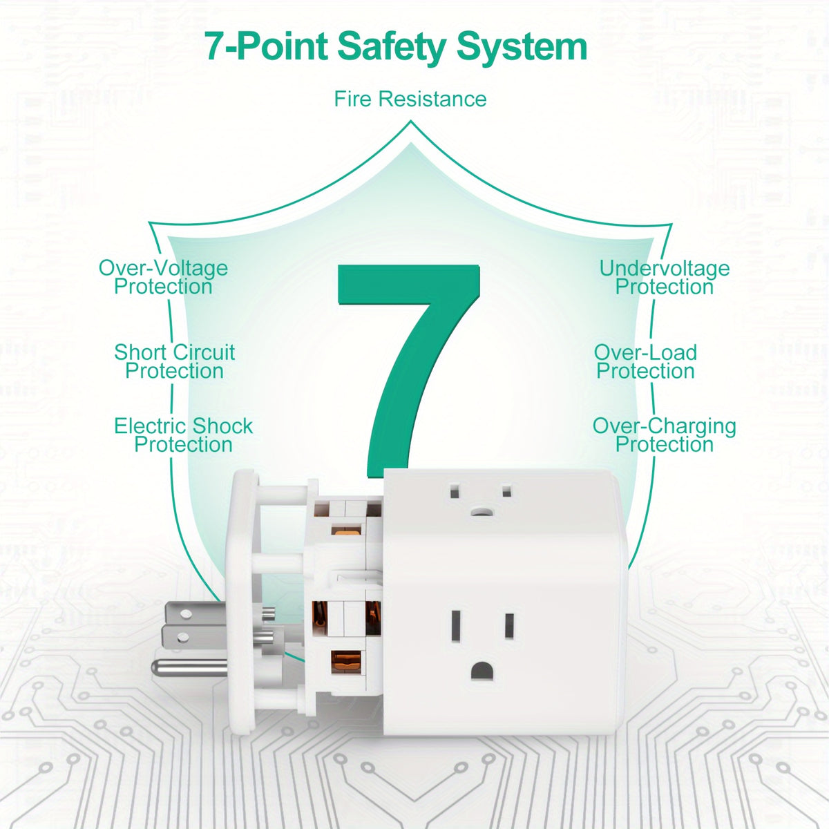 Multi Plug Outlet Extender 3 USB Ports (1 USB-C) 3 AC Outlets, Waksmart Wall Outlet Splitter, USB Wall Charger For Home, Office, Dorm, Travel Essentials, 15A/1875W ETL Listed