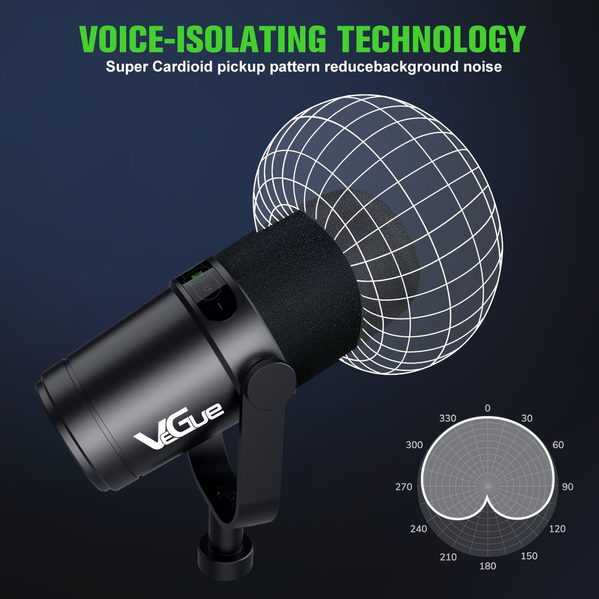 Vocal Dynamic Microphone For Podcasting, Gaming, Recording &amp; Live Streaming, All Metal USB/XLR Cardioid Mic With Tap-to-Mute Button, Built-in Headphone Output, Voice-Isolating Technology Black Eid Al-Adha Mubarak