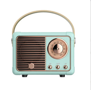 Retro Hifi Stereo Bluetooth V5.0 Speaker Portable Wireless Vintage Speaker Plastic 3W Full-Range 50Hz-20Khz Music Player
