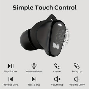 Monster N-Lite 200 AirLinks Wireless Earbuds, Headphones, Built-in Mic For Clear Calls, Immersive Bass Sound, IPX5 Water Resistant Design For Sports, Black