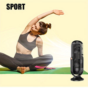 1pc USB Rechargeable Desktop Tower Fan with 5-Speed Adjustable Control, 1200mAh Lithium Battery, 720° Oscillating, Strong Wind Cooling Fan for Home, Office, and Travel