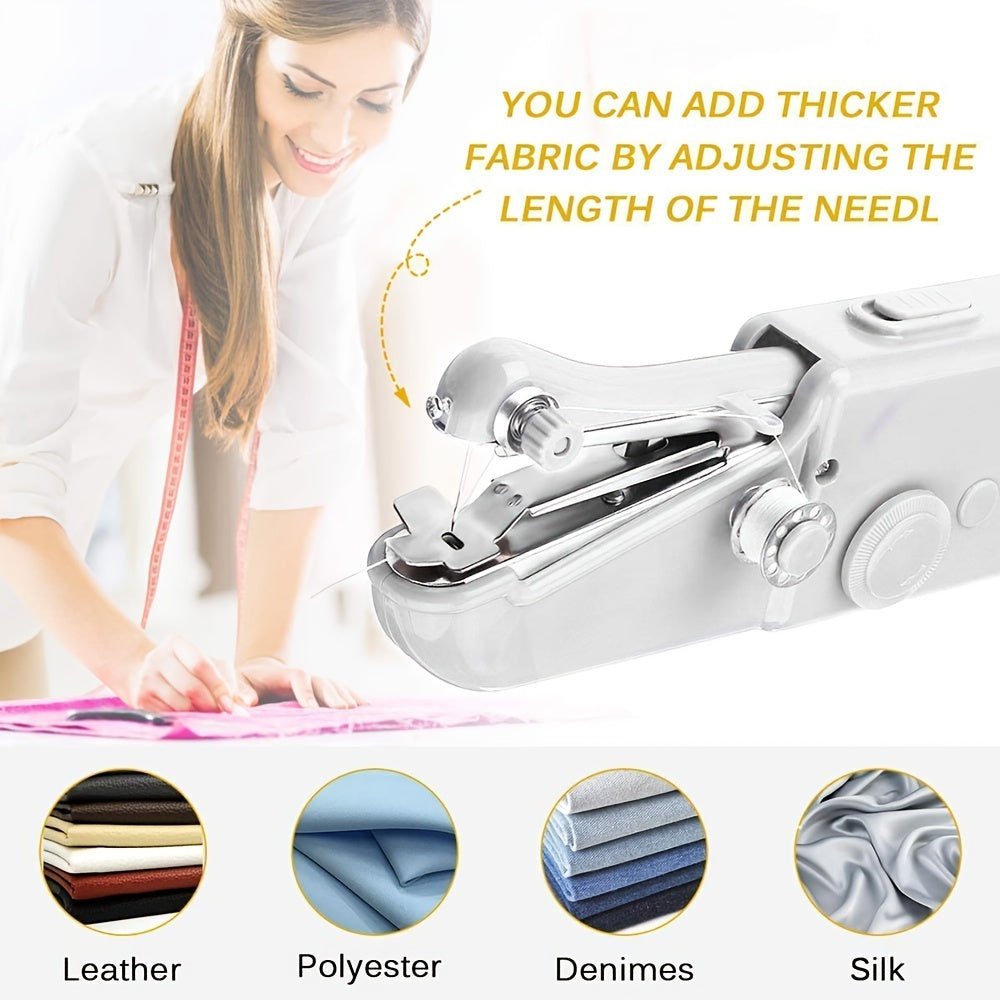 1pc Handheld Sewing Machine Mini Sewing Machines, Portable Sewing Machine Quick Handheld Stitch Tool For Fabric, Kids Cloth, Clothing (battery Not Included)