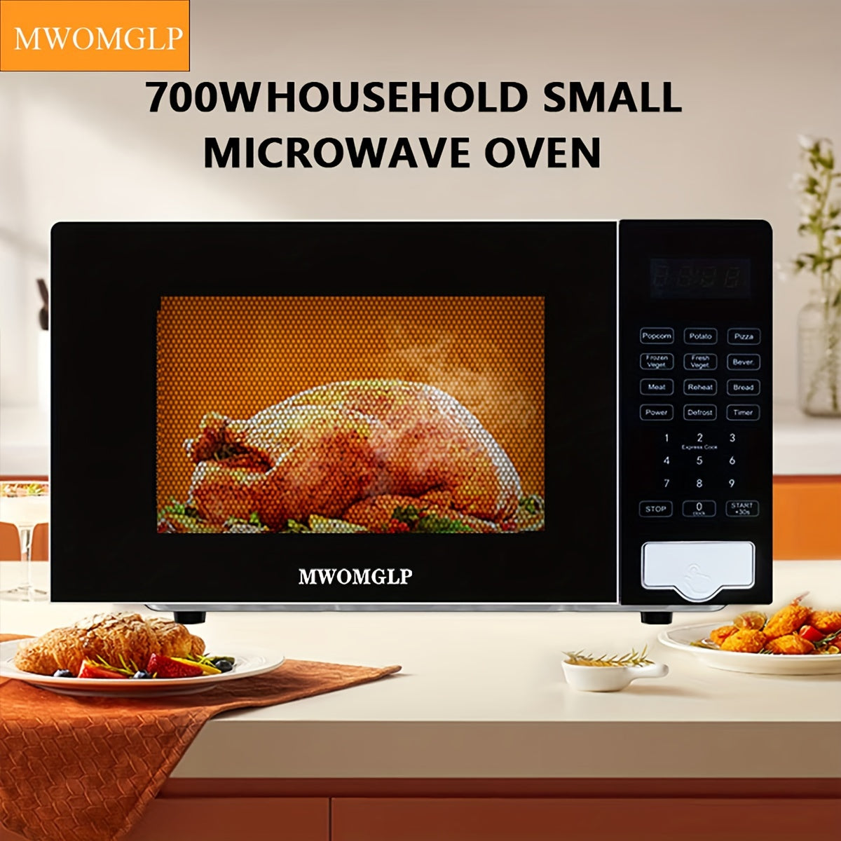 MWOMGLP Microwave Oven Intelligent 20-Liter Button Rotary Multifunctional Household Microwave Oven
