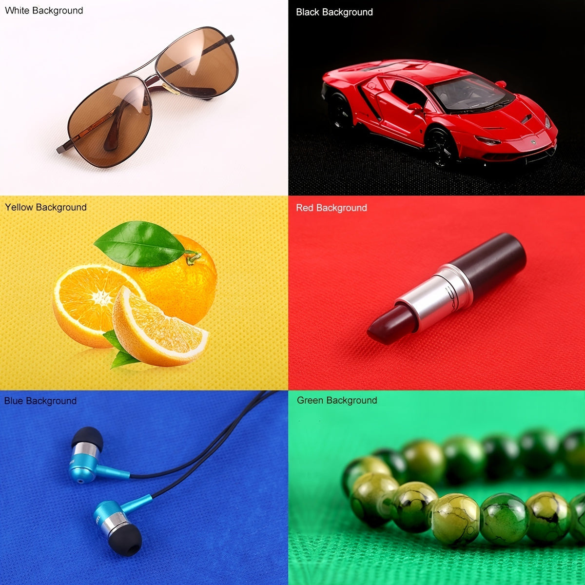 7.87in Folding Portable 550LM Light Photo Shooting Light Tent Box Kit With 6 Colors Backdrops Black, White, Yellow, Red, Green, Blue