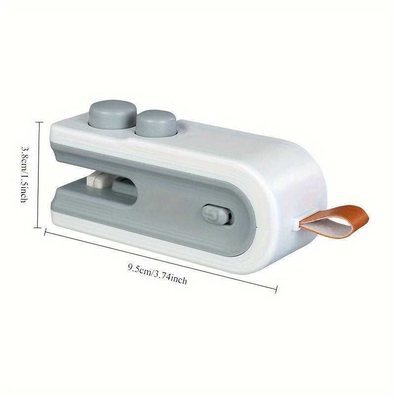 Mini Portable Snacks Bag Sealer: Rechargeable 2-in-1 Heat Sealer with Cutter for Chip Bags, Plastic Bag Re-sealer, Small Sealing Machine with Cutter Blade, Heat Vacuum Sealer, USB Rechargeable
