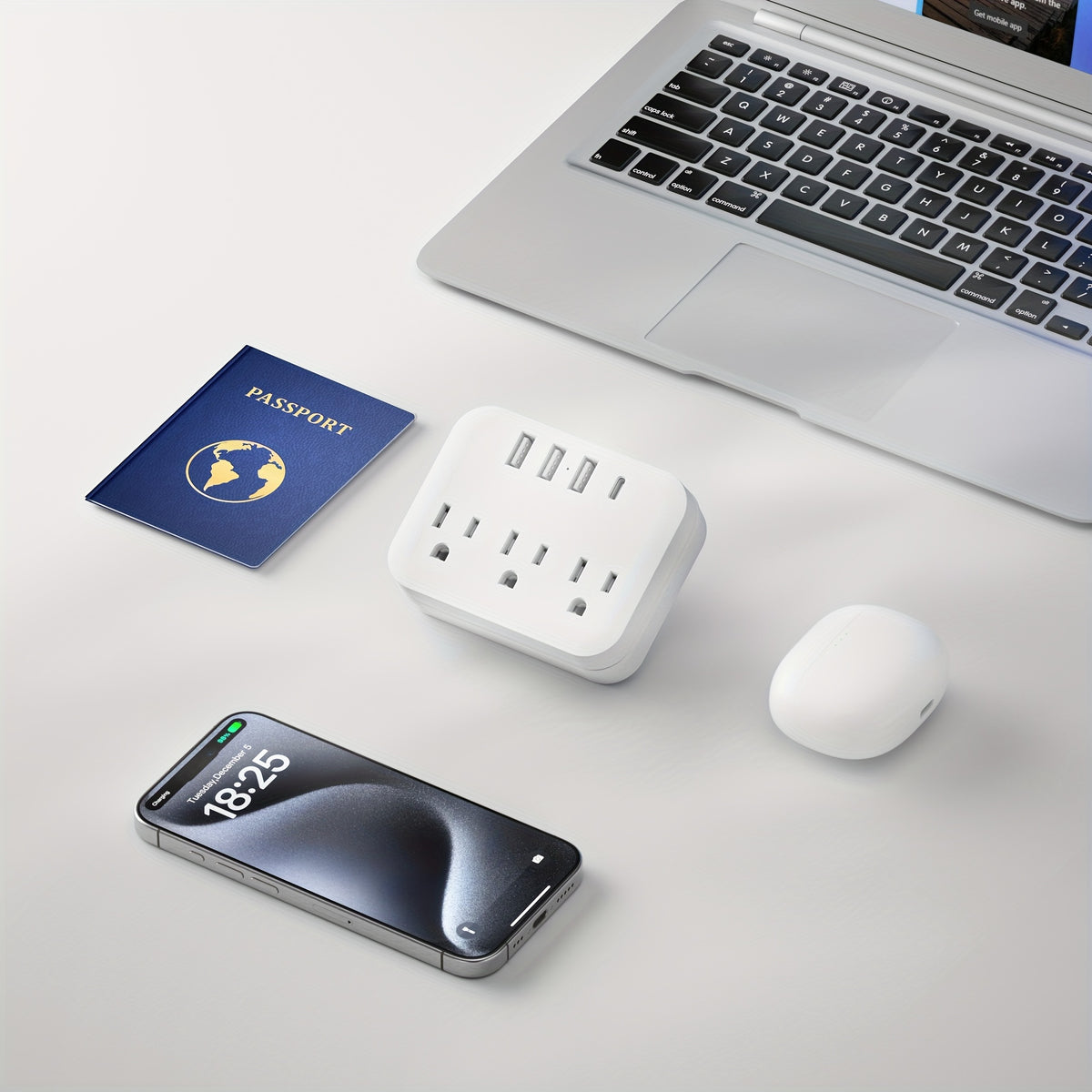 7-in-1 Multi Plug Outlet Extender With USB, Electrical Wall Outlet Splitter With 4 USB Ports (1 USB C) And 3 Outlet, Wall Charger Adapter Power Strips For Office, Bedside, Travel