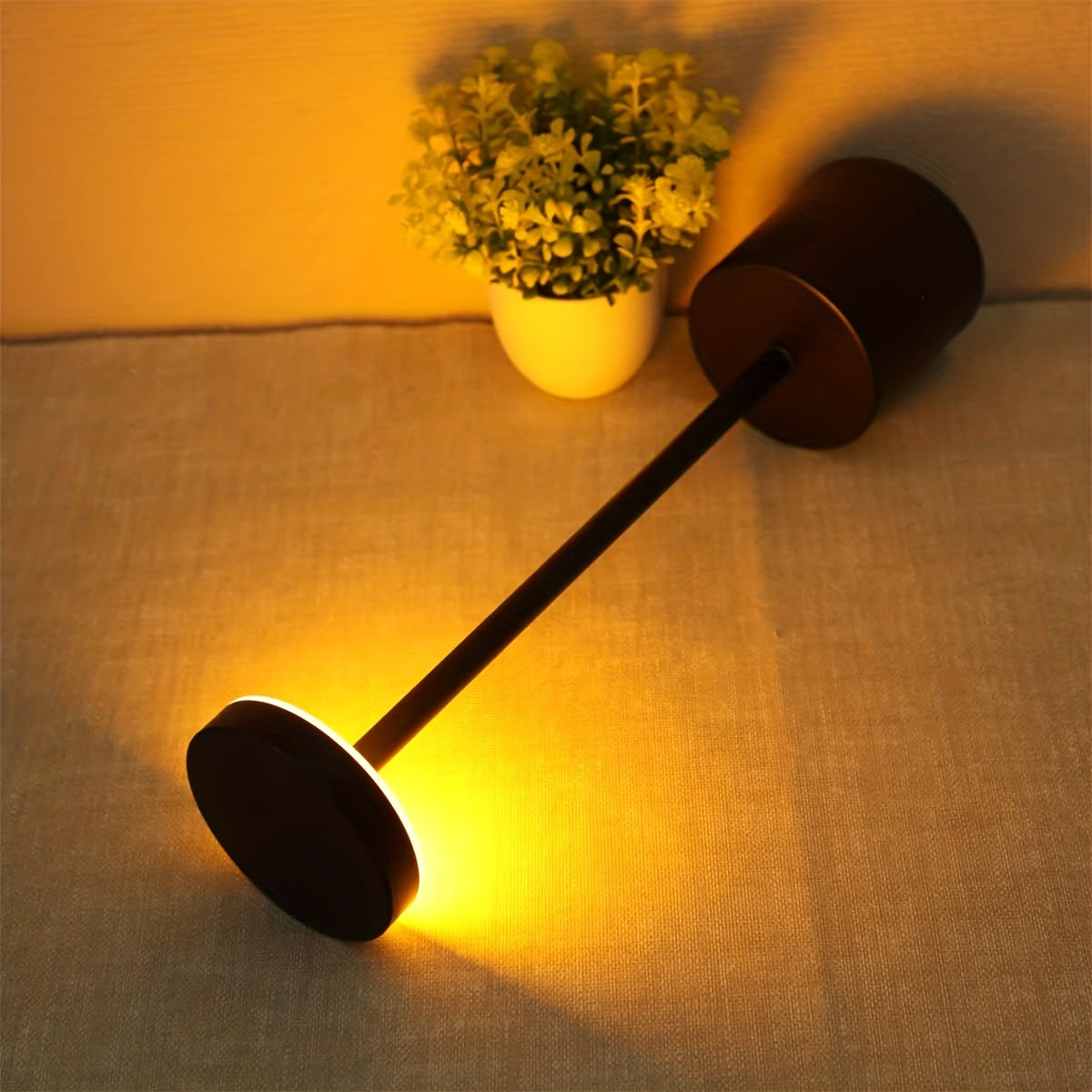 1pc Modern I-Shaped Cordless Touch Desk Lamp - Rechargeable, Tri-Color, Simple Design, LED Light, Bedside, Nightstand, Restaurant, Bar, Bedroom Decoration, Atmosphere Lamp with Touch Control