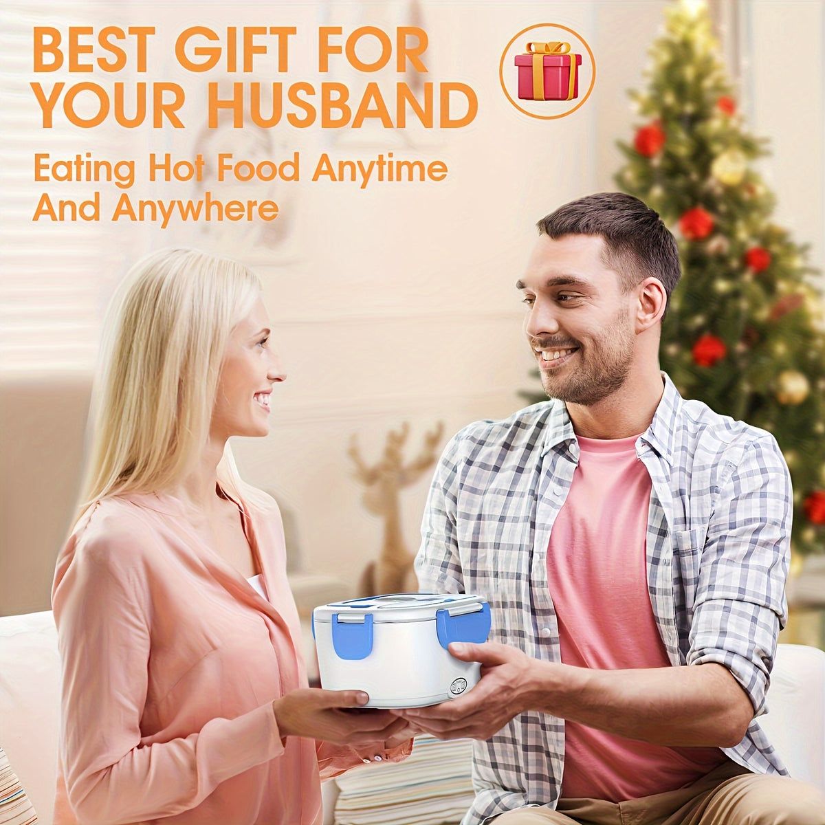 Electric Lunch Box, 12V 24V &amp; 110V 2 In 1 For Car/Truck And Work Heat Lunch Box Stainless Steel Portable Food Warmer Heater-Spoon