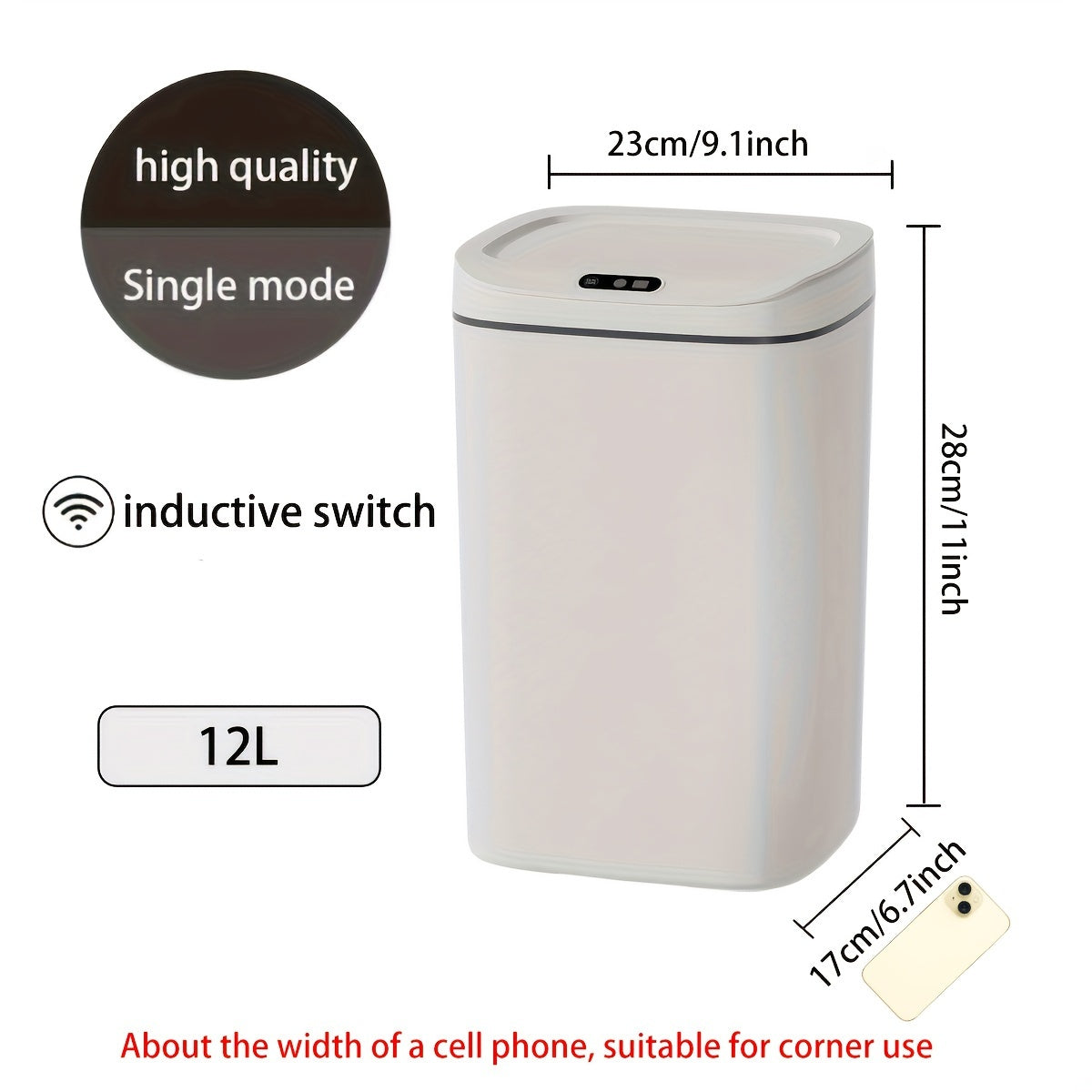 Smart Trash Can Household - Induction Switch - Electric Trash Can For Kitchen Toilet