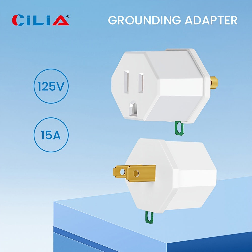 2/4pcs 3-Prong To 2-Prong Outlet Adapter - Portable &amp; Polarized 3 Pin To 2 Pin Grounding Converter Socket, Wall Outlet Plug Connector For Electrical, Household, Industrial, ETL Listed, White, 125V/15A