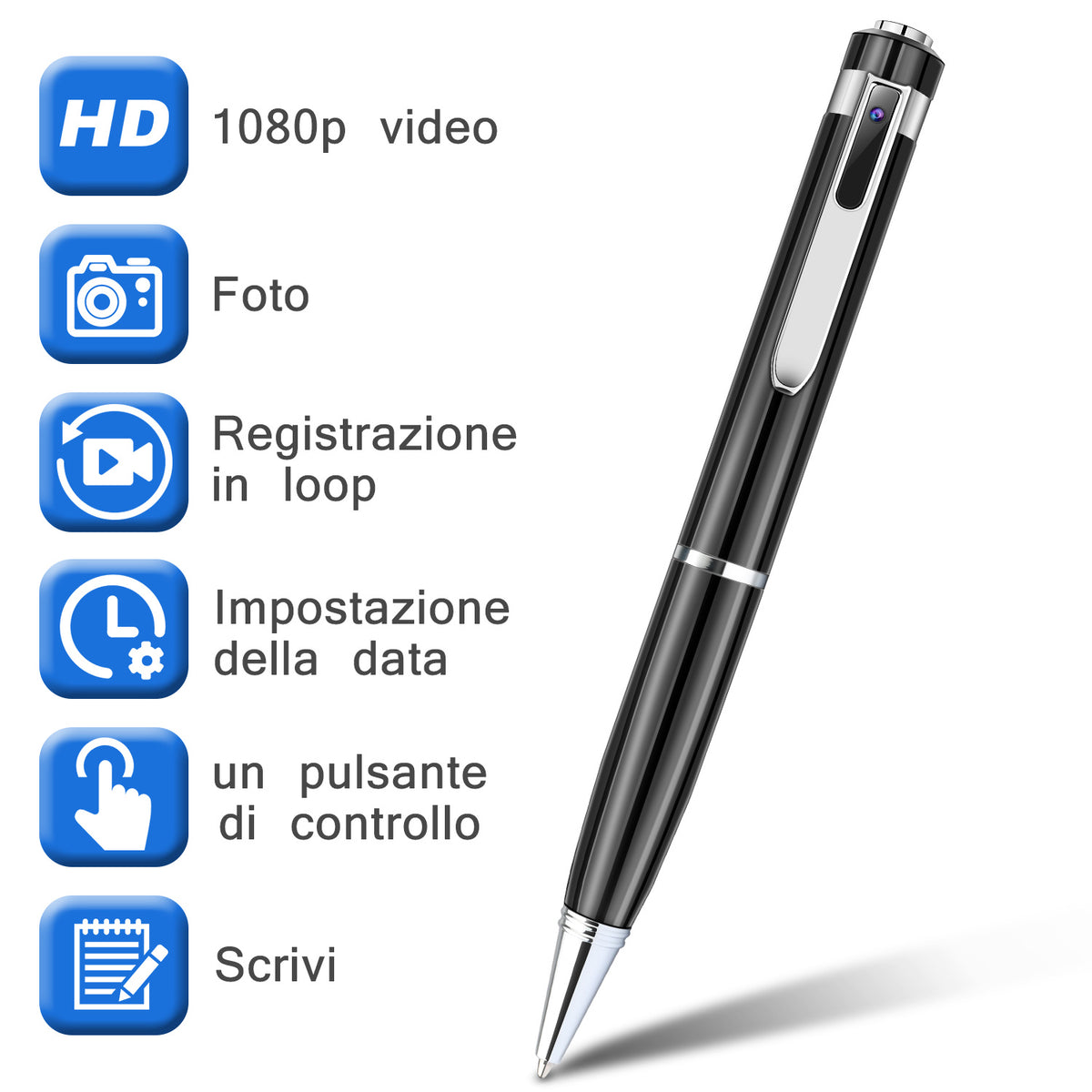 1080P HD Mini Camera Pen with 32GB TF Card - Stereotech