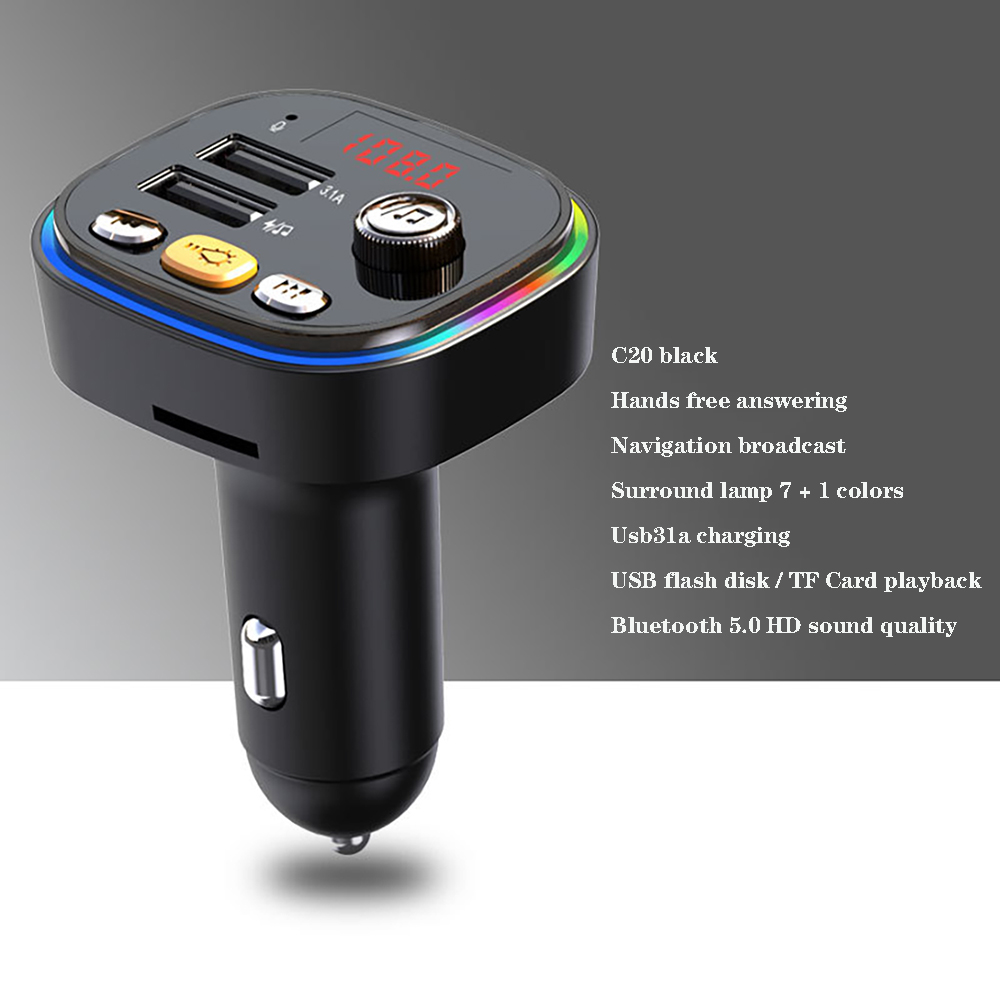 Handsfree Bluetooth MP3 Player Dual USB Fast Car Charger - Stereotech