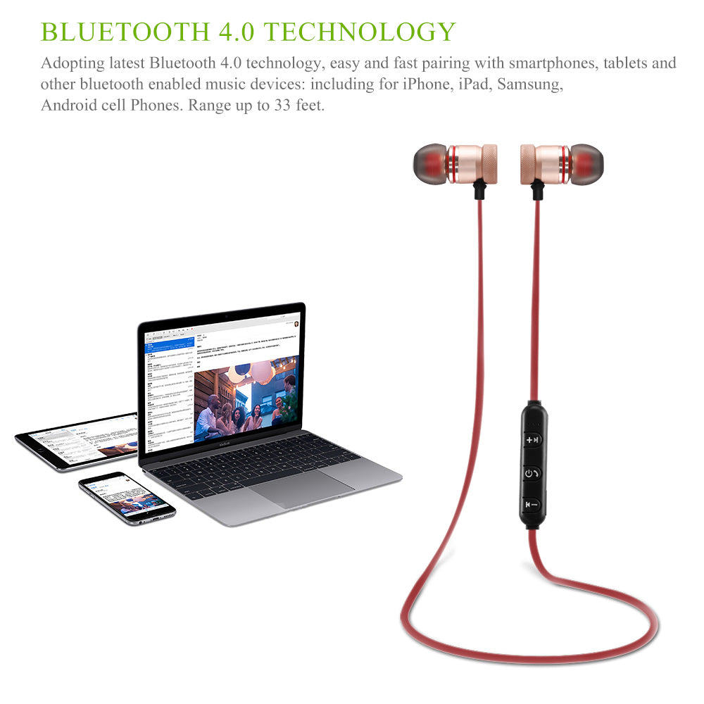Wireless Bluetooth 4.0 Sports Earphones - Stereotech